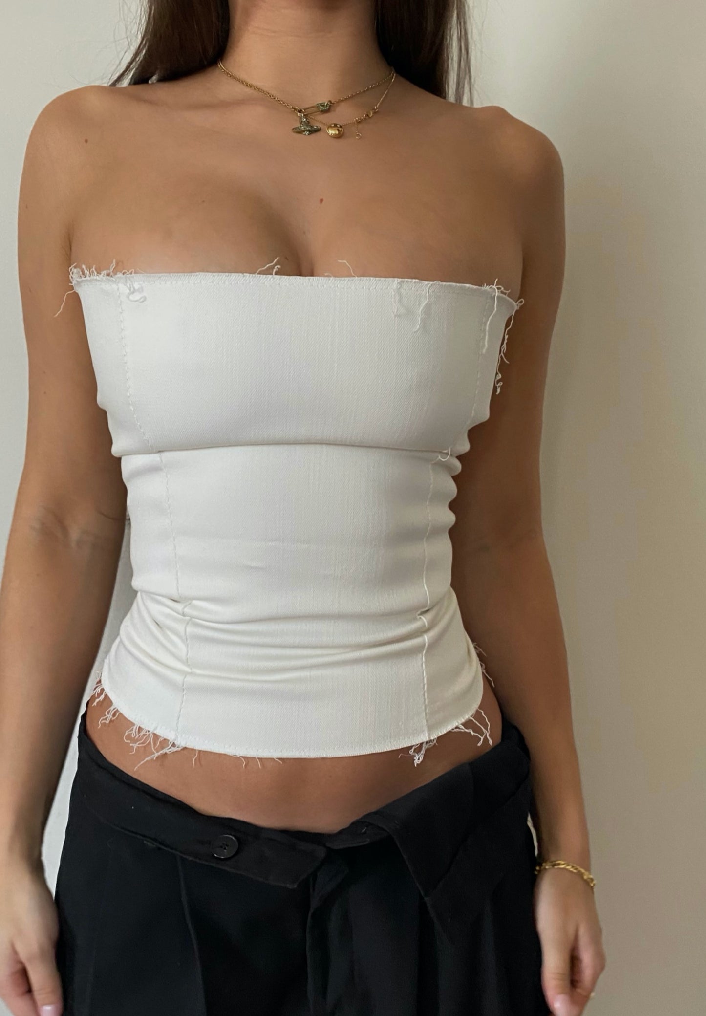 The Denim Corset Blanc image 1