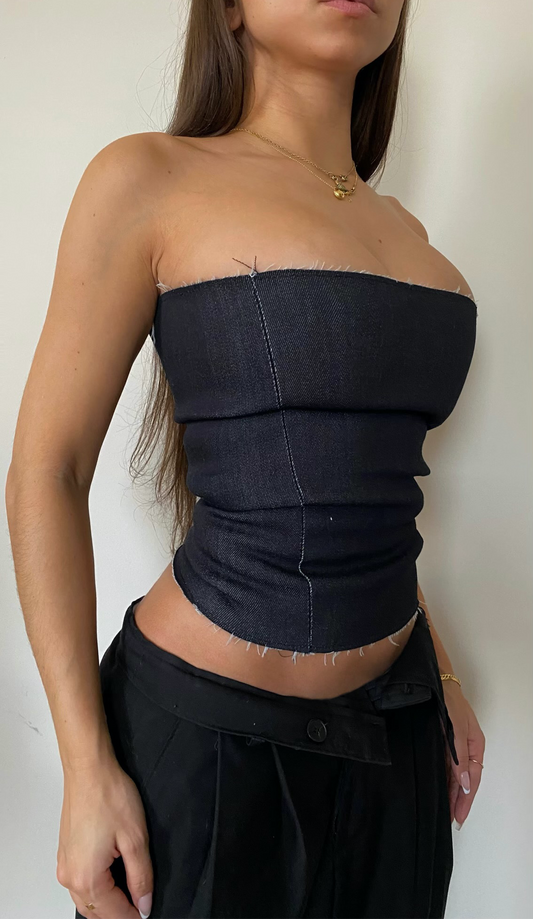 The Denim Corset Cru image 0