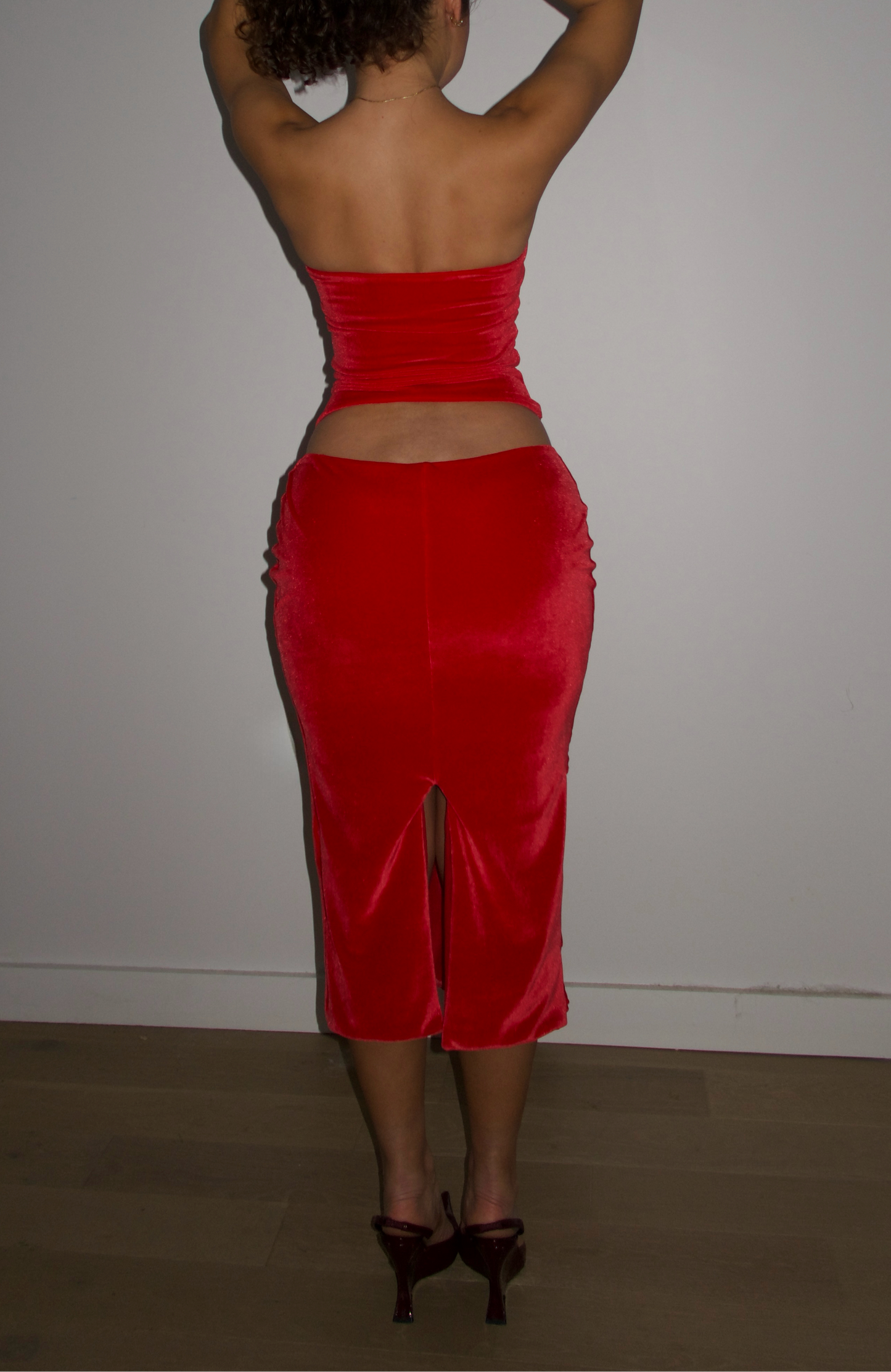 "Velour Midi" Cerise