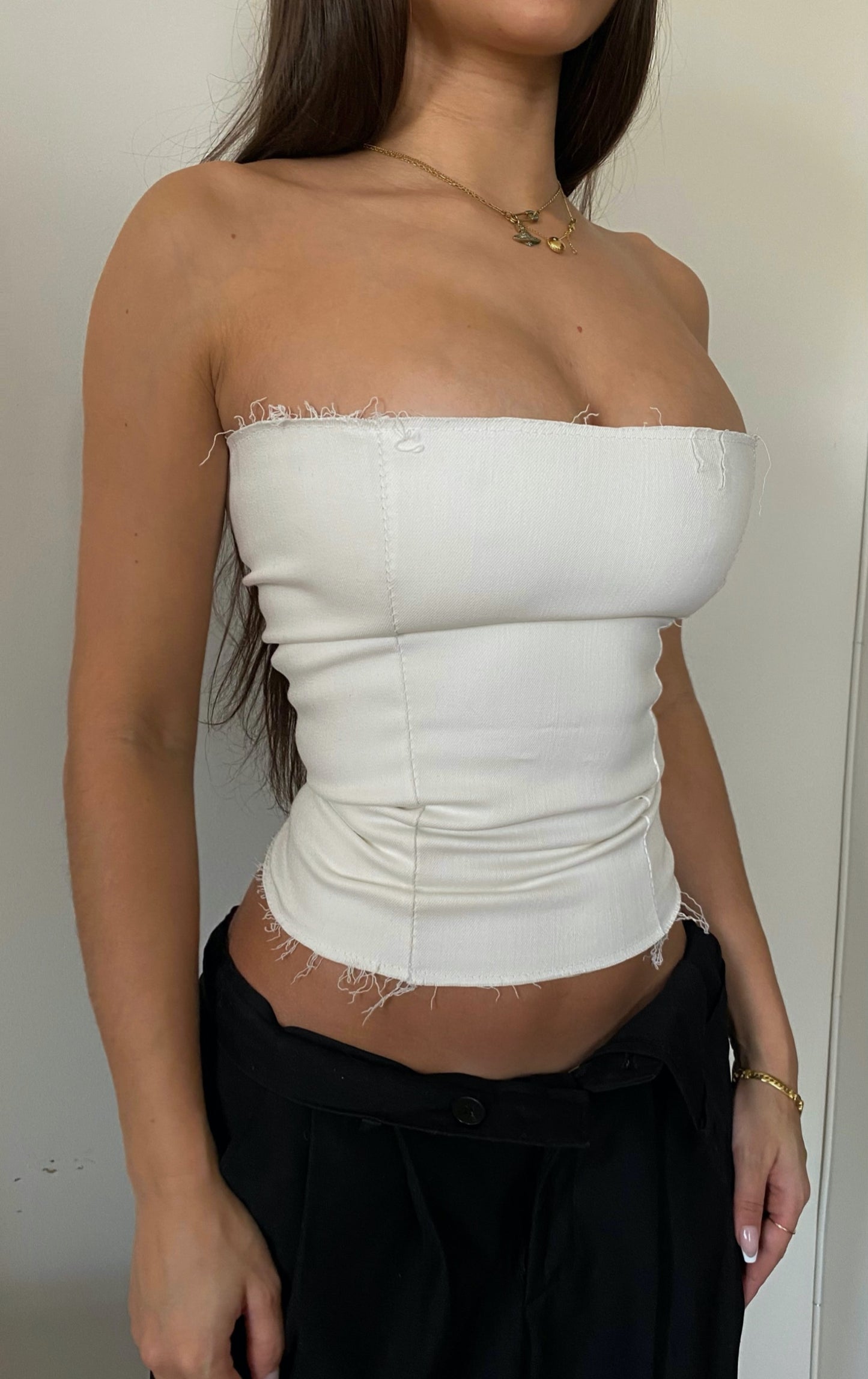 The Denim Corset Blanc image 0