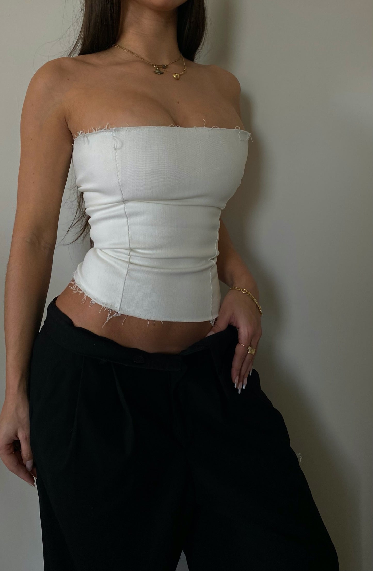 The Denim Corset Blanc image 2