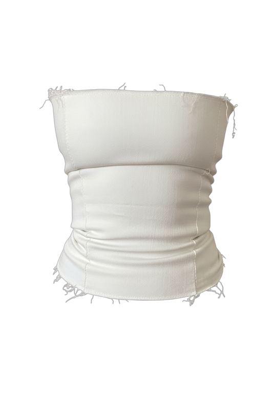 The Denim Corset Blanc